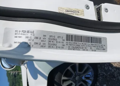 2016 Jeep Compass High Altitude Edition from USA, damaged, VIN 1C4NJDEB4GD751190